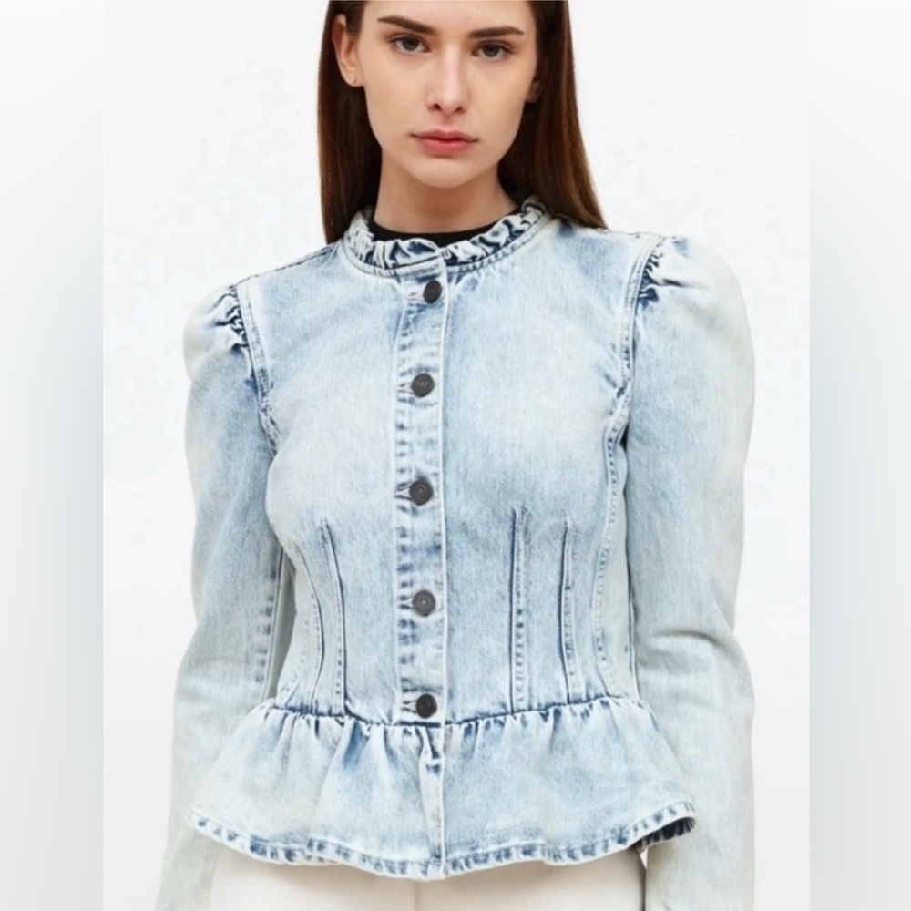 Rebecca Taylor Denim Peplum Jacket